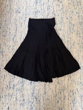 Altuzarra Black Pleated Knit Skirt